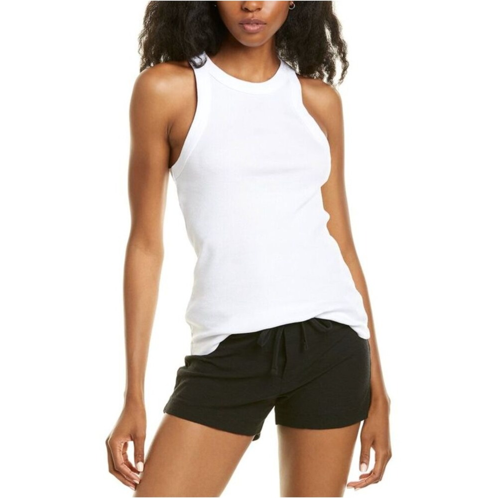 James Perse Ribbed Tank Top XL White Minimalist Basics Clean Girl Loungewear